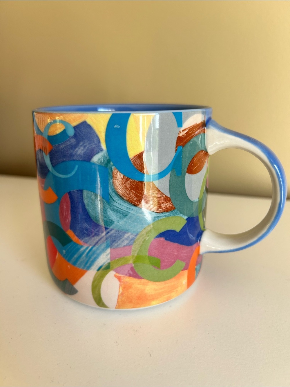 Anthropologie Lotti Art Monogram Letter "C" Coffee Tea Mug